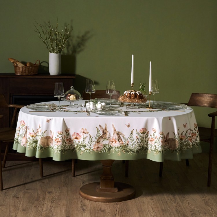 Скатерть овальная "sense",160х220см, 100% хлопок, твил c пропиткой (850-753-41) 