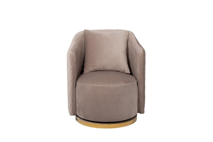 Кресло вращающееся велюр жемчужно-серый 73*72*82см (TT-00002007)
