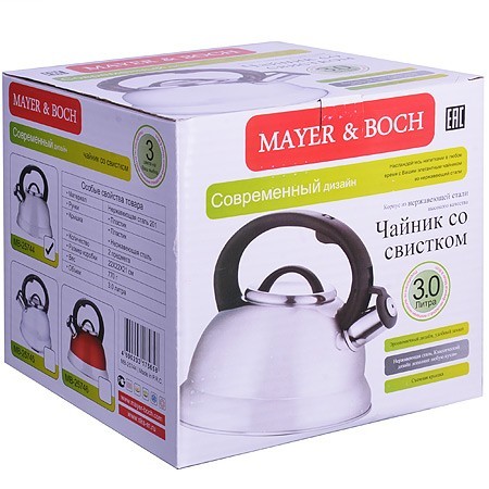 Mayer&Boch Чайник метал. 3л с/кр со свистком (25744)