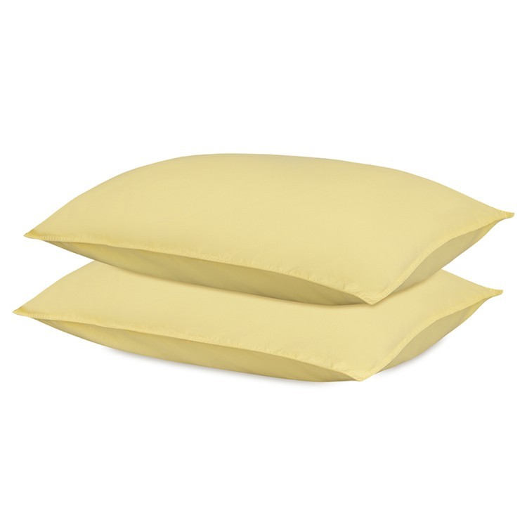 Комплект постельного белья из стираного перкаля светло-желтого цвета из коллекции essential, 150х200 см (77731)