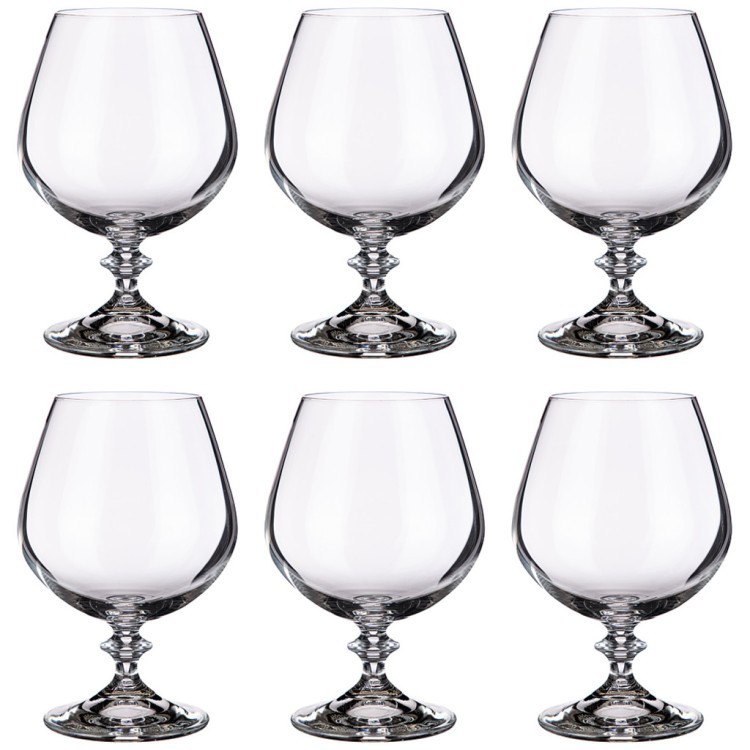 Набор бокалов для коньяка из 6 штук "анжела" 400 мл Bohemia Crystal (674-794)