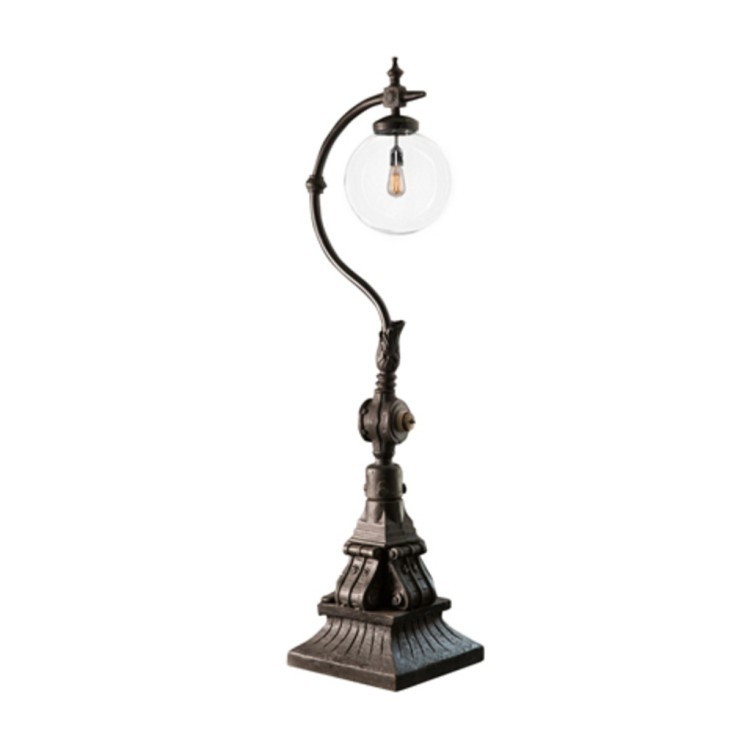 Торшер A028, чугун, стекло, black, ROOMERS ANTIQUE
