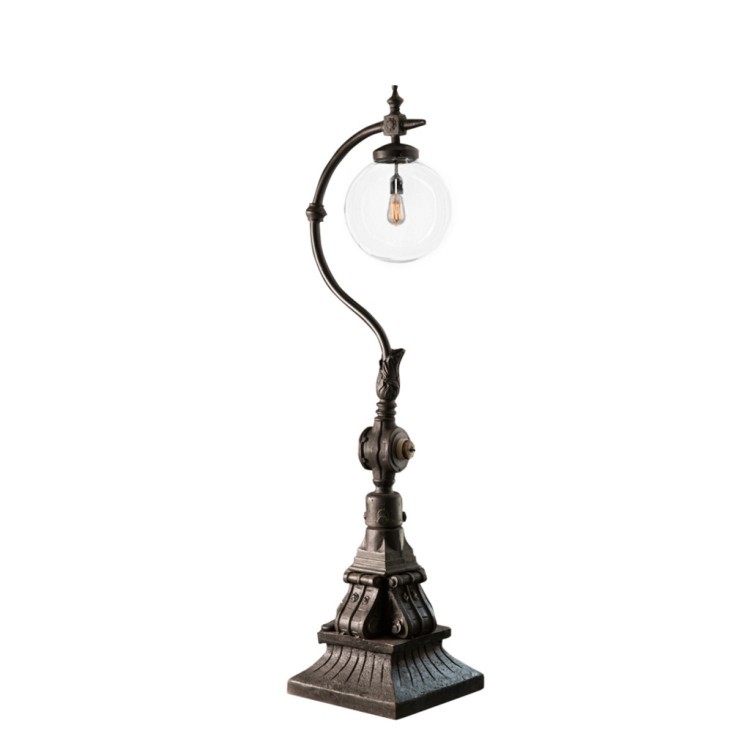 Торшер A028, чугун, стекло, black, ROOMERS ANTIQUE