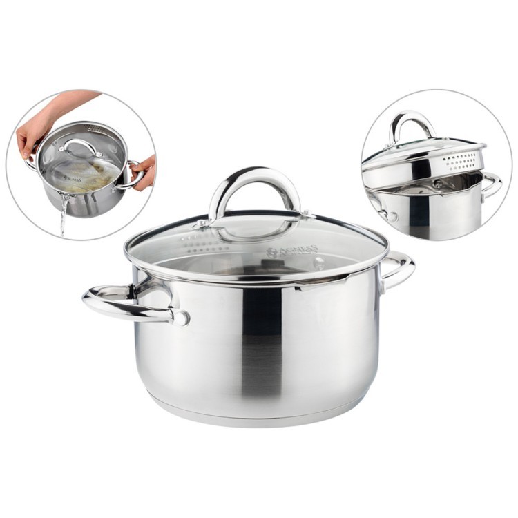 Кастрюля agness "profi home" со стеклянной крышкой, 3,0л 20x11.5 см Agness (914-202) Кастрюля agness "profi home" со стеклянной крышкой, 3,0л 20x11.5 см Agness (914-202)