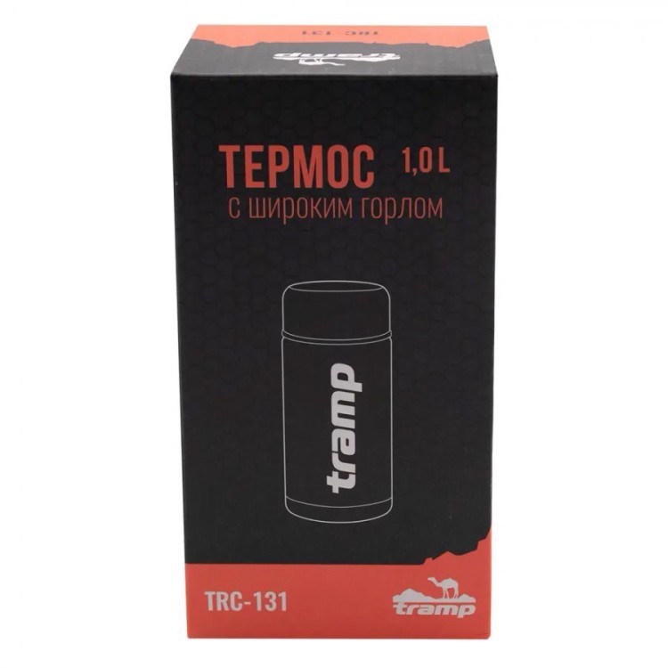 Термос Tramp с широким горлом 1л серый TRC-131 (88085)