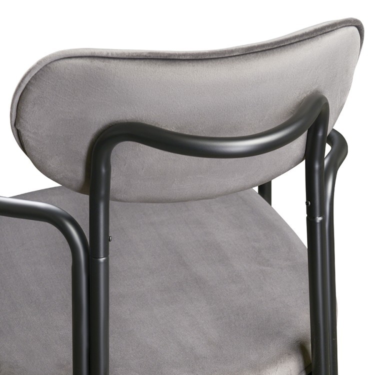 Стул ror, round, велюр, черный/серый (74438) Стул ror, round, велюр, черный/серый (74438)