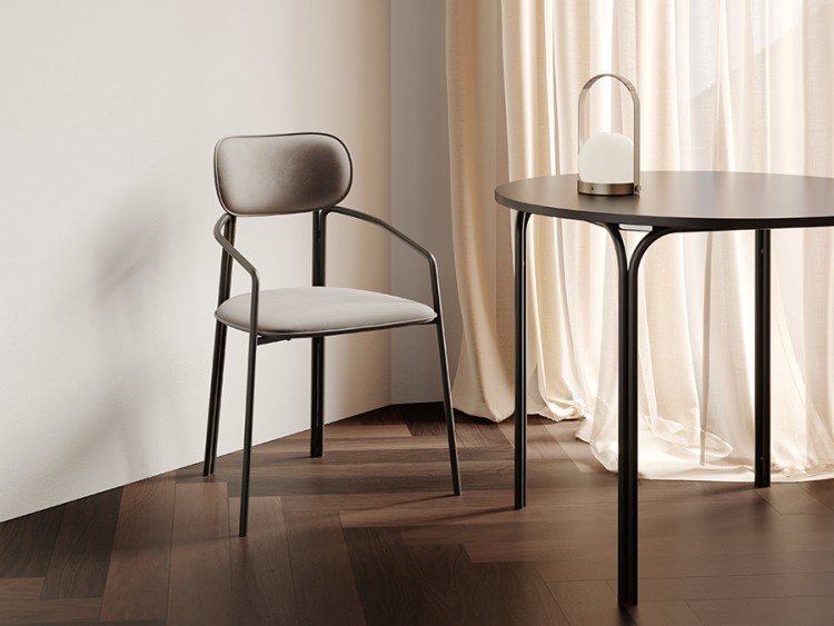 Стул ror, round, велюр, черный/серый (74438) Стул ror, round, велюр, черный/серый (74438)