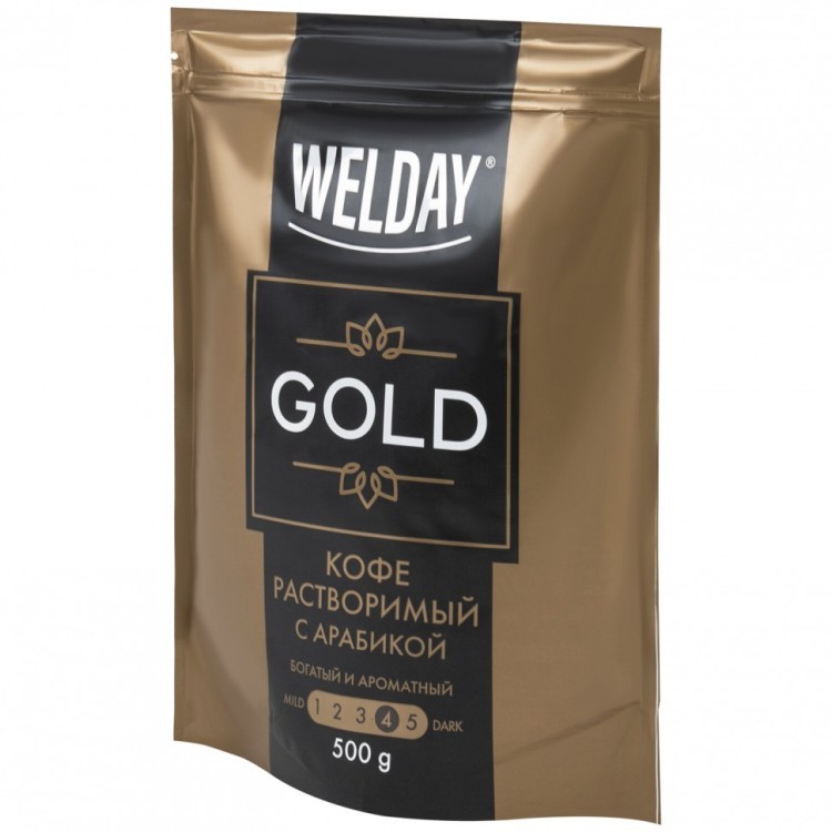 Кофе растворимый WELDAY «GOLD» 500 г БРАЗИЛИЯ арабика сублимированный 622673 (1) (96156)