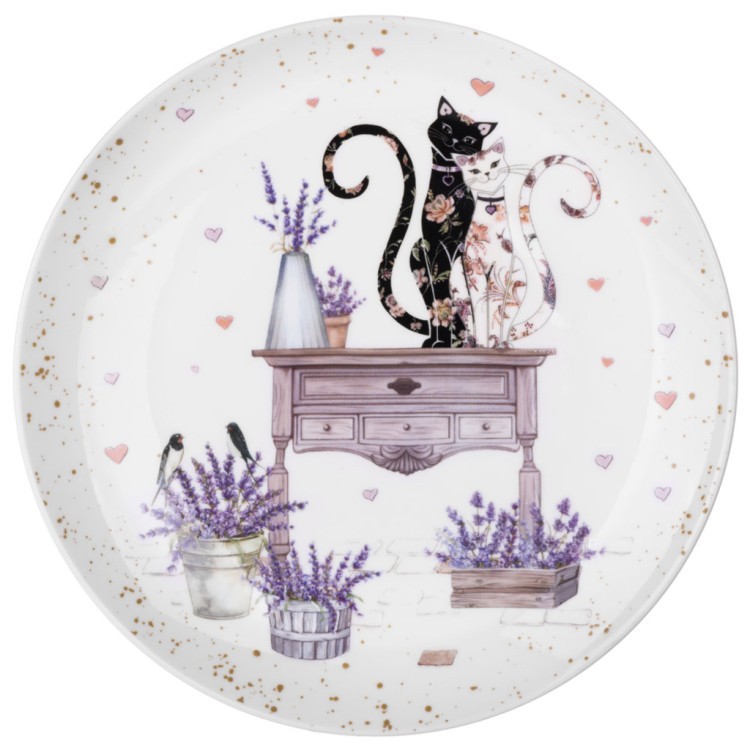 Набор тарелок закусочных lefard "лавандовые коты" 2 шт. 20,5*2 см Lefard (425-166)