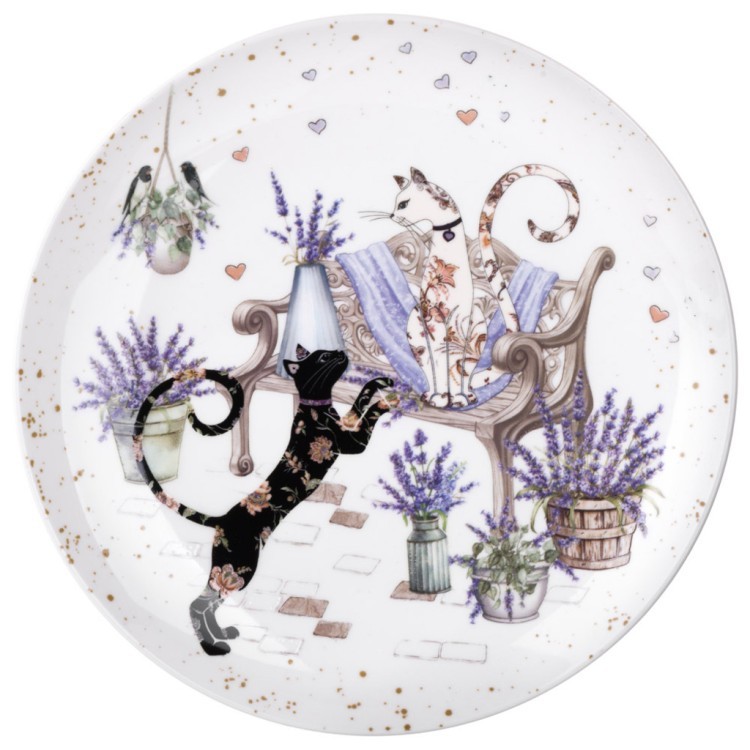 Набор тарелок закусочных lefard "лавандовые коты" 2 шт. 20,5*2 см Lefard (425-166)