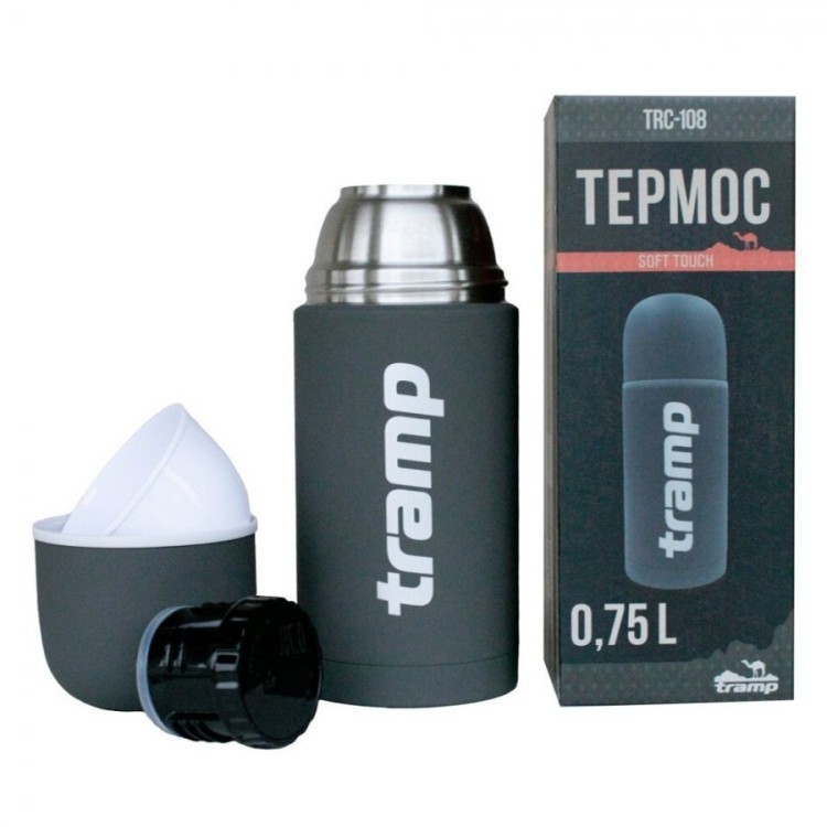 Термос Tramp Soft Touch 1 л серый TRC-109 (63876)