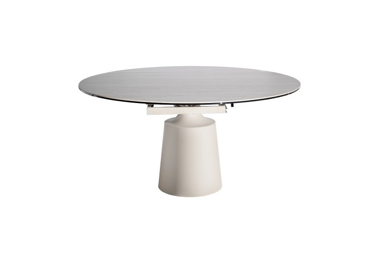 Стол обеденный раскл. керам.столешница, 90(30+30)*150*75/77см, белый/бежевый (TT-00016218)