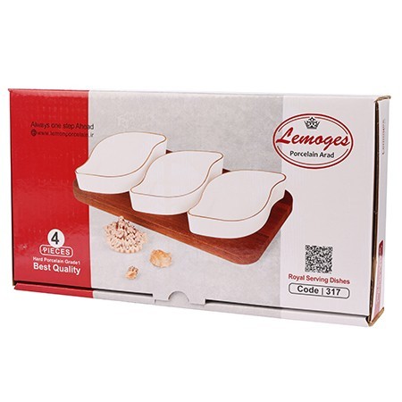 Менажница на подставке 3 блюда 4пр керамика LR (90031-317)