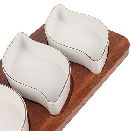 Менажница на подставке 3 блюда 4пр керамика LR (90031-317)