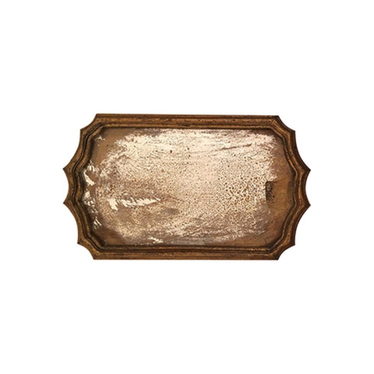 Поднос TR-745, Массив манго, мдф, стекло, Antique golden base, ROOMERS FURNITURE