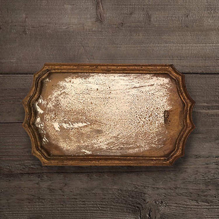 Поднос TR-745, Массив манго, мдф, стекло, Antique golden base, ROOMERS FURNITURE Поднос TR-745, Массив манго, мдф, стекло, Antique golden base, ROOMERS FURNITURE