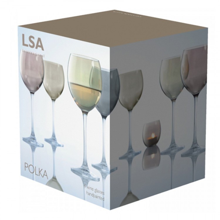 Набор бокалов для вина polka, 400 мл, разноцветный, 4 шт. (59217)
