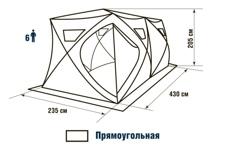 Зимняя палатка куб Higashi Double Winter Camo Pyramid Pro трехслойная (80274)