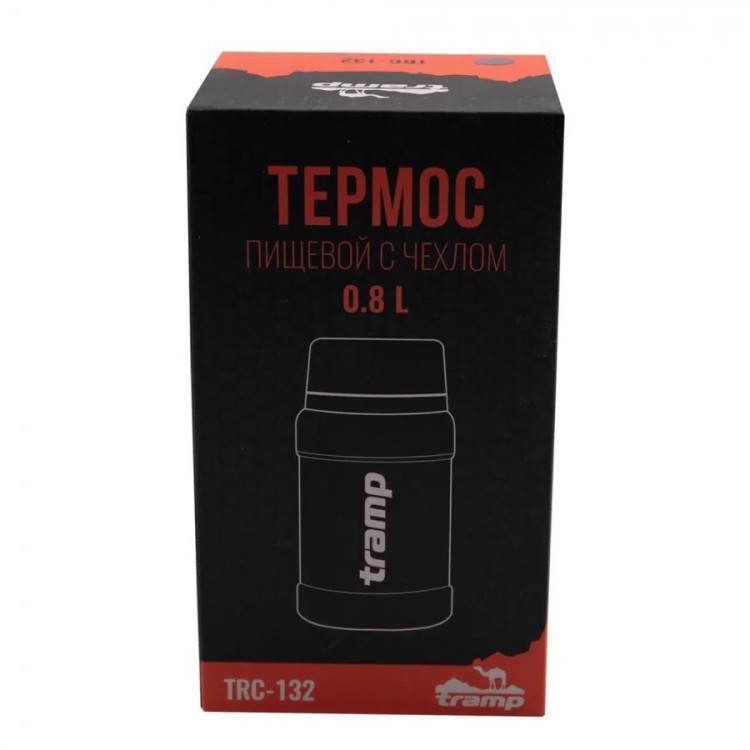 Термос Tramp с широким горлом 0,8 л с сумкой оливковый TRC-132 (88086)