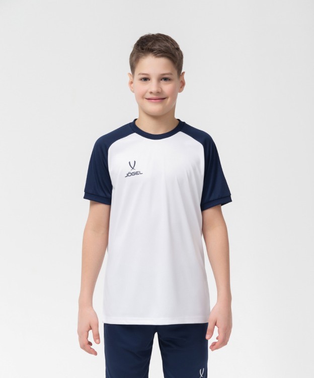 Футболка игровая JOGEL CAMP Reglan Jersey, белый/темно-синий, детский (702227)
