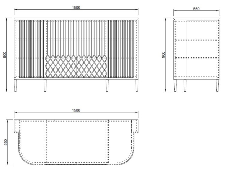 Комод черный  150*55*90см (TT-00011532)