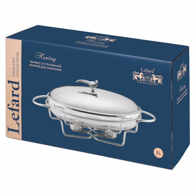 Мармит lefard серия "охота" со стеклянной формой для запекания, 3л Lefard (920-100)