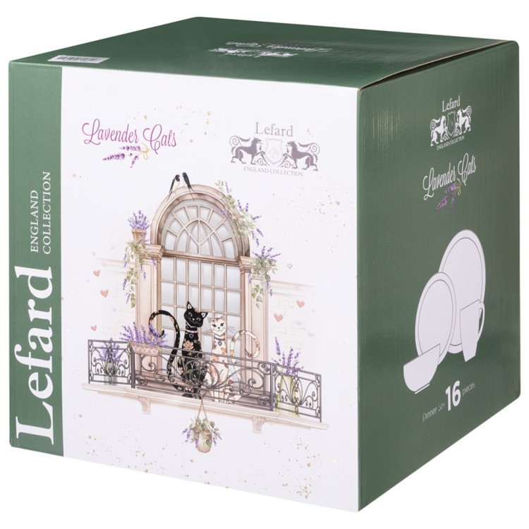 Набор посуды обеденный lefard "лавандовые коты" на 4 пер. 16 пр. Lefard (425-170)