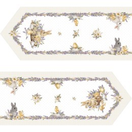 Дорожка "лавандовая весна" 45х215см, 100% хлопок, твил (850-768-31) 