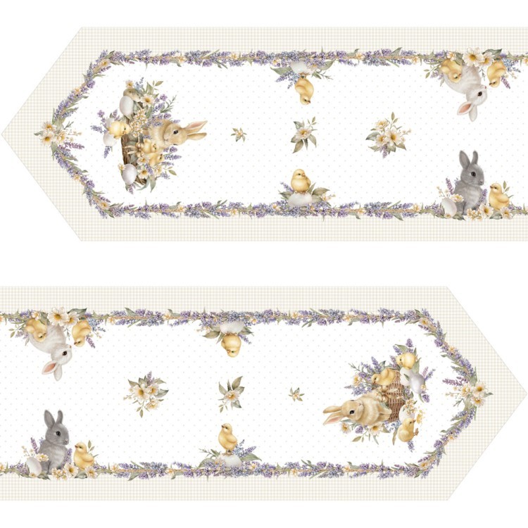 Дорожка "лавандовая весна" 45х215см, 100% хлопок, твил (850-768-31) 