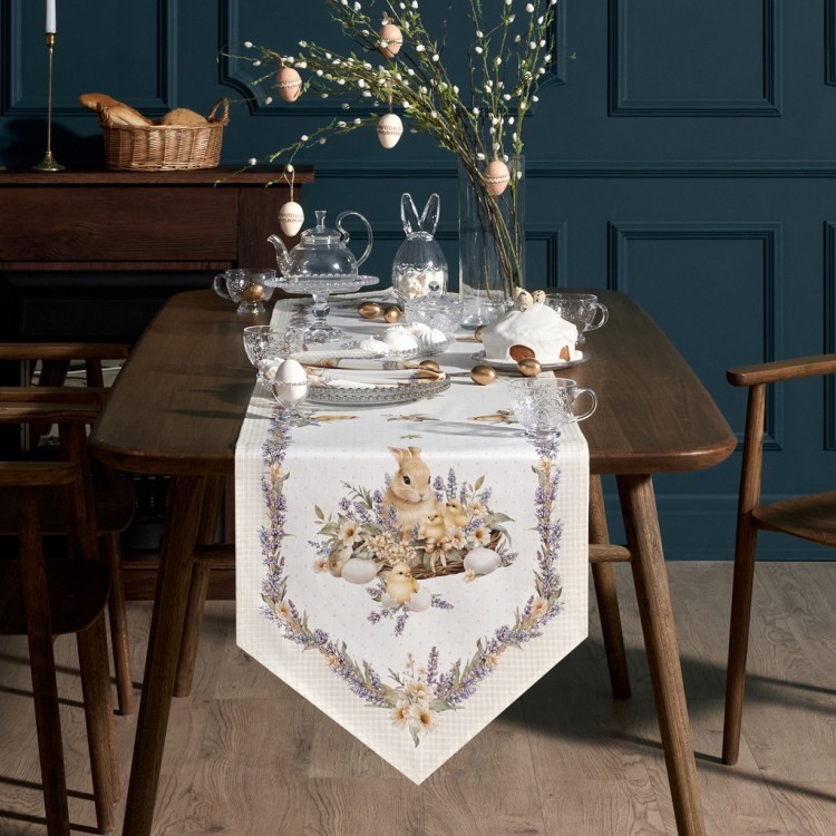 Дорожка "лавандовая весна" 45х215см, 100% хлопок, твил Lefard (850-768-31)