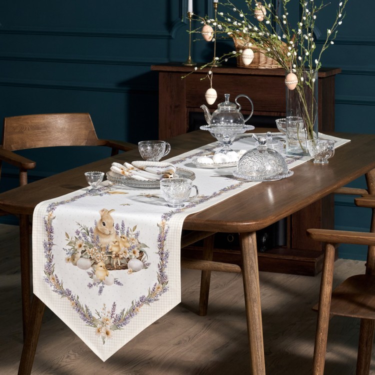 Дорожка "лавандовая весна" 45х215см, 100% хлопок, твил Lefard (850-768-31)