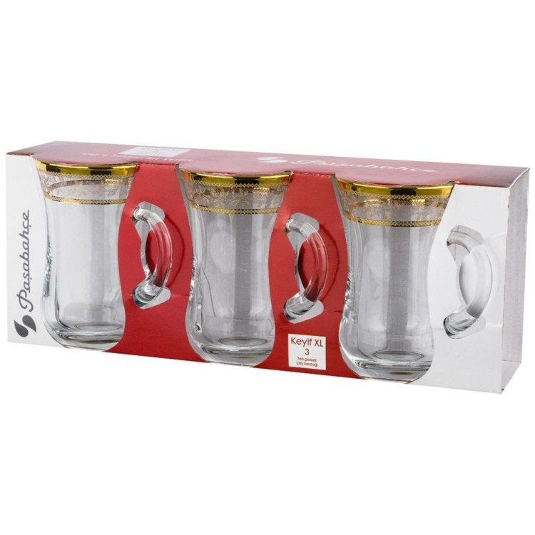 Набор кружек из 3 шт."gold provence" золото 175 мл Turkiye Sise (484-648)