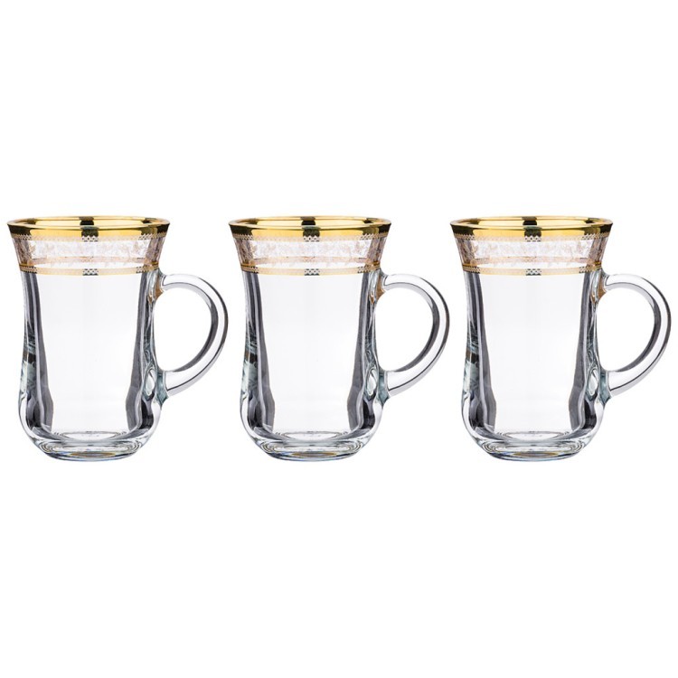Набор кружек из 3 шт."gold provence" золото 175 мл Turkiye Sise (484-648)