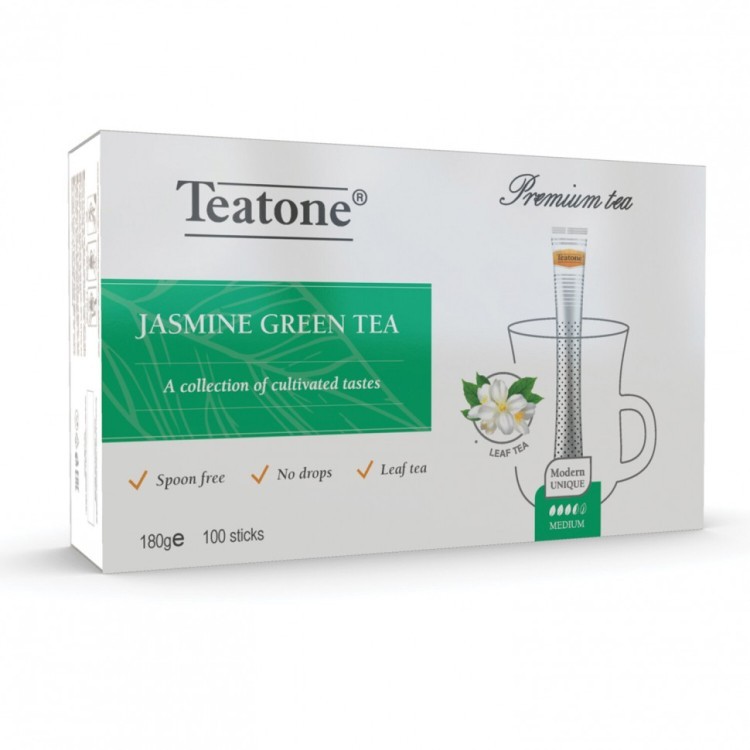 Чай TEATONE зеленый с ароматом жасмина 100 стиков по 1,8 г 1242 622803 (1) (96181)