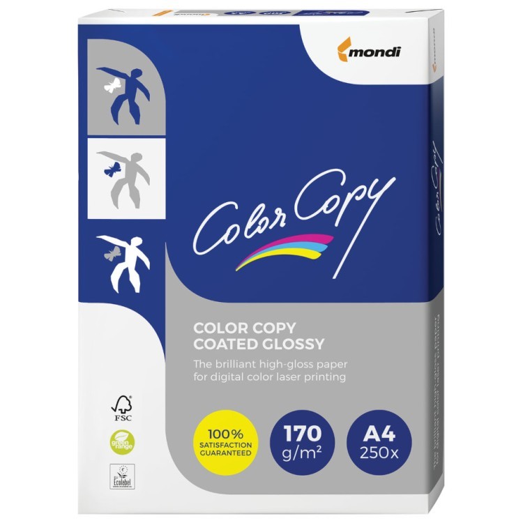 Бумага для цветной лазерной печати Color Copy Glossy А4, 170 г/м2, 250 листов, глянцевая (65326)
