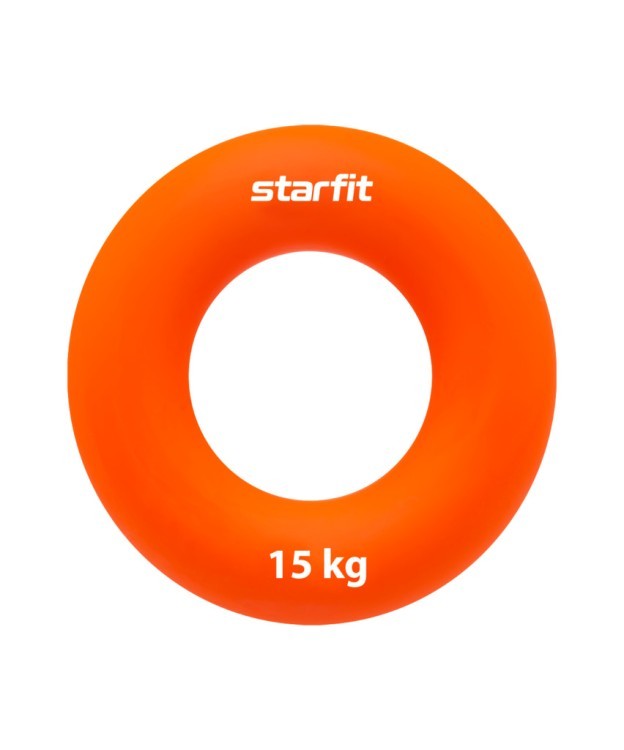 Эспандер кистевой ES-403 "Кольцо", диаметр 7 см, 15 кг, силикогель, оранжевый (1121035)