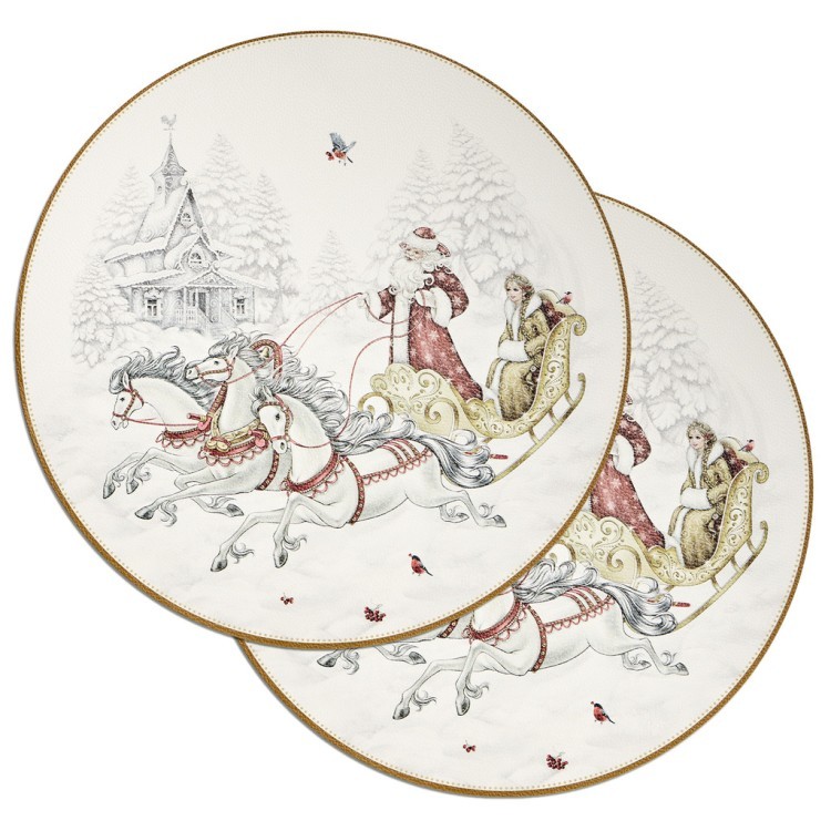 Набор подстановочных салфеток "морозко" из 2 шт., диаметр=38 см Lefard (771-143) Набор подстановочных салфеток "морозко" из 2 шт., диаметр=38 см Lefard (771-143)