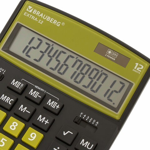 Калькулятор настольный Brauberg Extra-12-BKOL 12 разрядов 250471 (1) (86035)