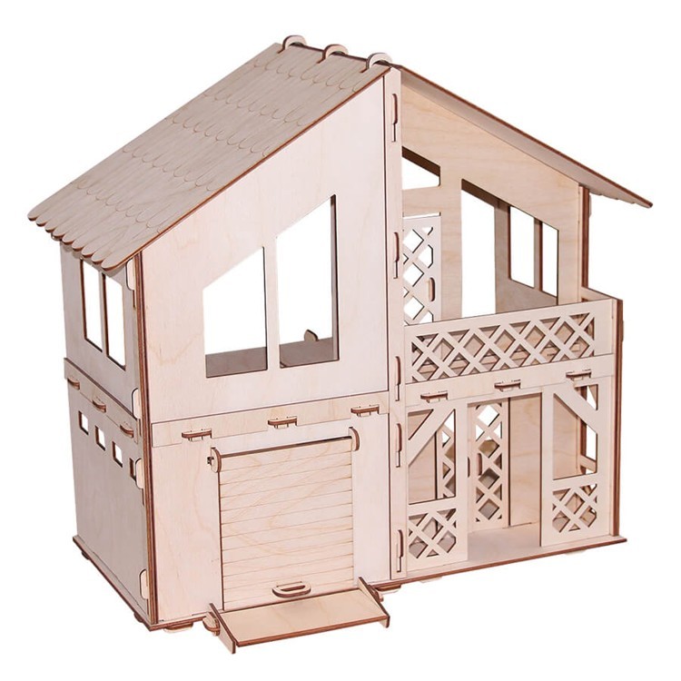 Кукольный домик серия Я дизайнер Дачный домик с гаражом, конструктор (PD218-07)