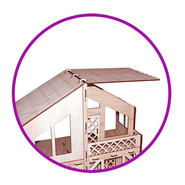 Кукольный домик серия Я дизайнер Дачный домик с гаражом, конструктор (PD218-07)