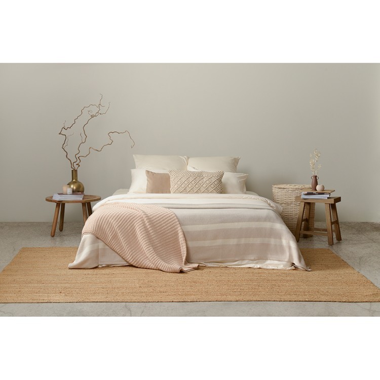 Комплект постельного белья из сатина кремового цвета из коллекции essential, 150х200 см (72541)