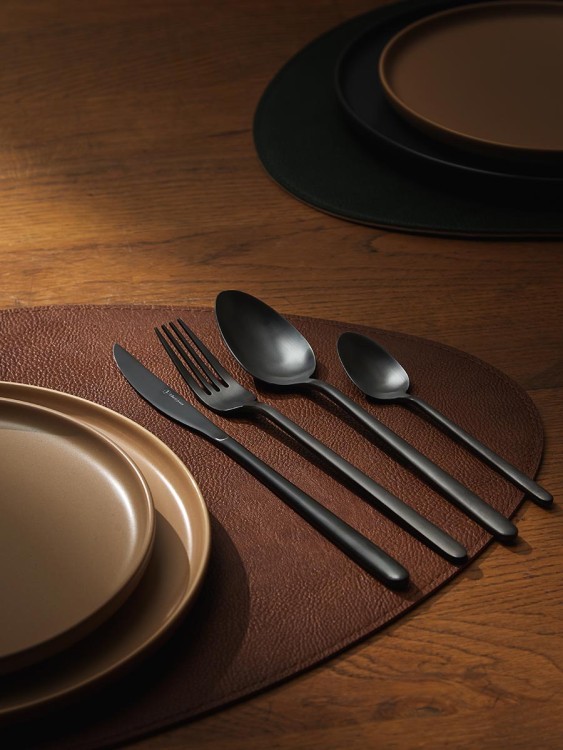 Набор столовых приборов pure, черные матовые, 16 пред. (79813)