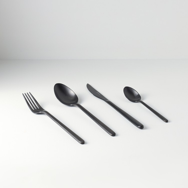 Набор столовых приборов pure, черные матовые, 16 пред. (79813)