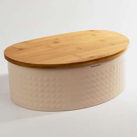 Хлебница с крышкой металл/бамбук Mayer&Boch (40553)