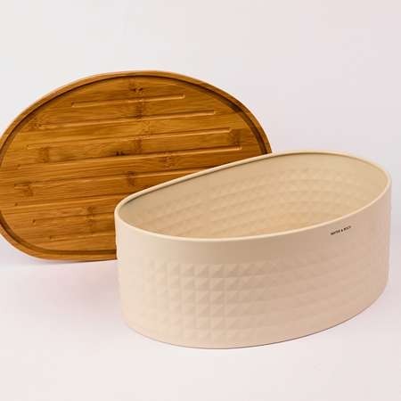 Хлебница с крышкой металл/бамбук Mayer&Boch (40553)