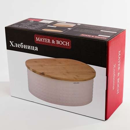 Хлебница с крышкой металл/бамбук Mayer&Boch (40553)