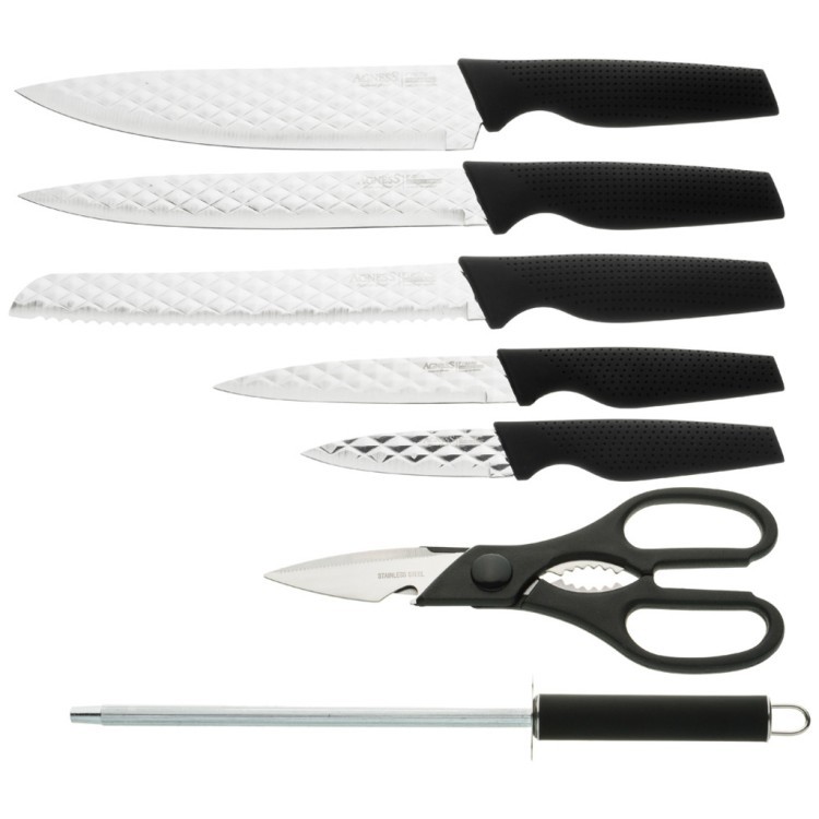 Набор ножей agness с ножницами и мусатом на пластиковой подставке, 8 предметов Agness (911-671)
