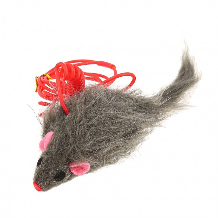 Игрушка для кошки Каскад Мышь на пружине 9 см (83355)