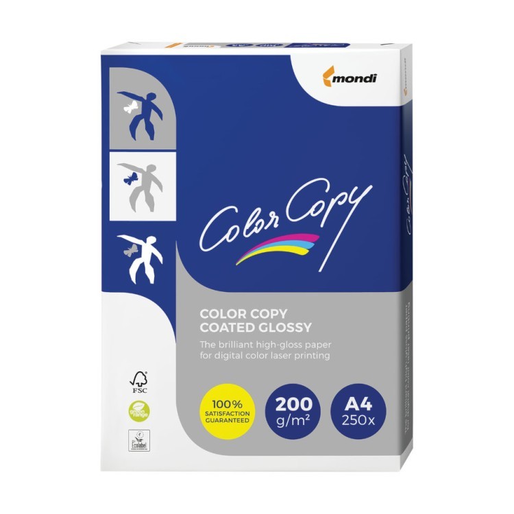 Бумага для цветной лазерной печати Color Copy Glossy А4, 200 г/м2, 250 листов, глянцевая (65327)