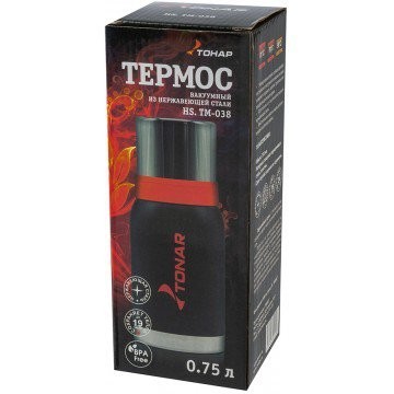 Термос Тонар 0,75 черный HS.TM-038 (67303)